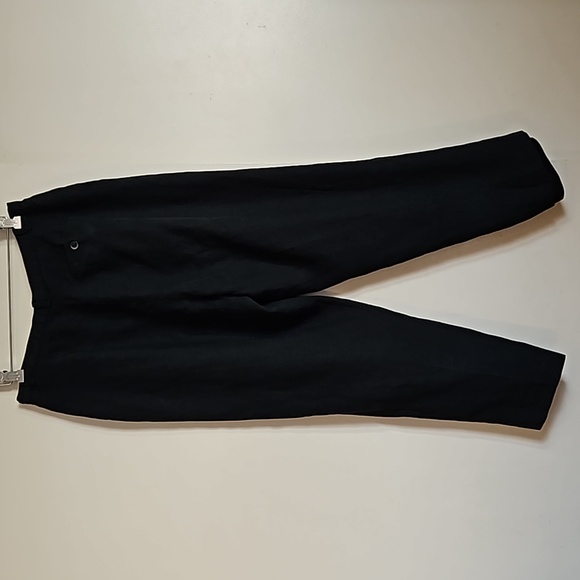 Laura Ashley Black 100% Linen Trousers Tapered Pleated Pants Size 12 - Picture 6 of 17